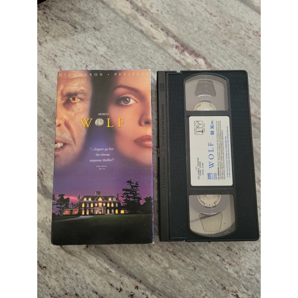 Wolf VHS Jack Nicholson Michelle Pfeiffer Columbia TriStar 1994 Horror Movie
